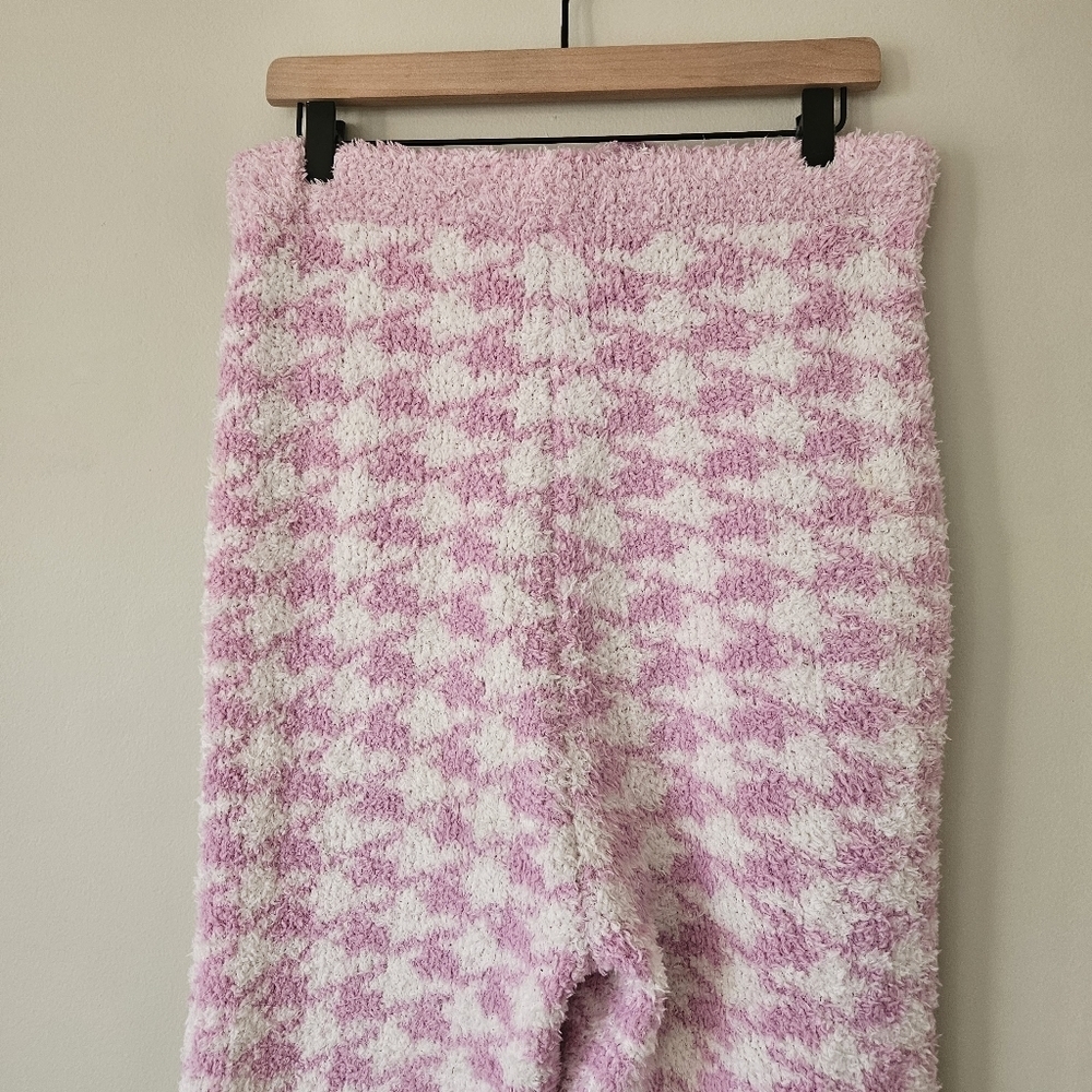 Skims Pink Boucle Knit Pull On Joggers Pants In Petal Houndstooth Size S/M - Picture 11 of 15